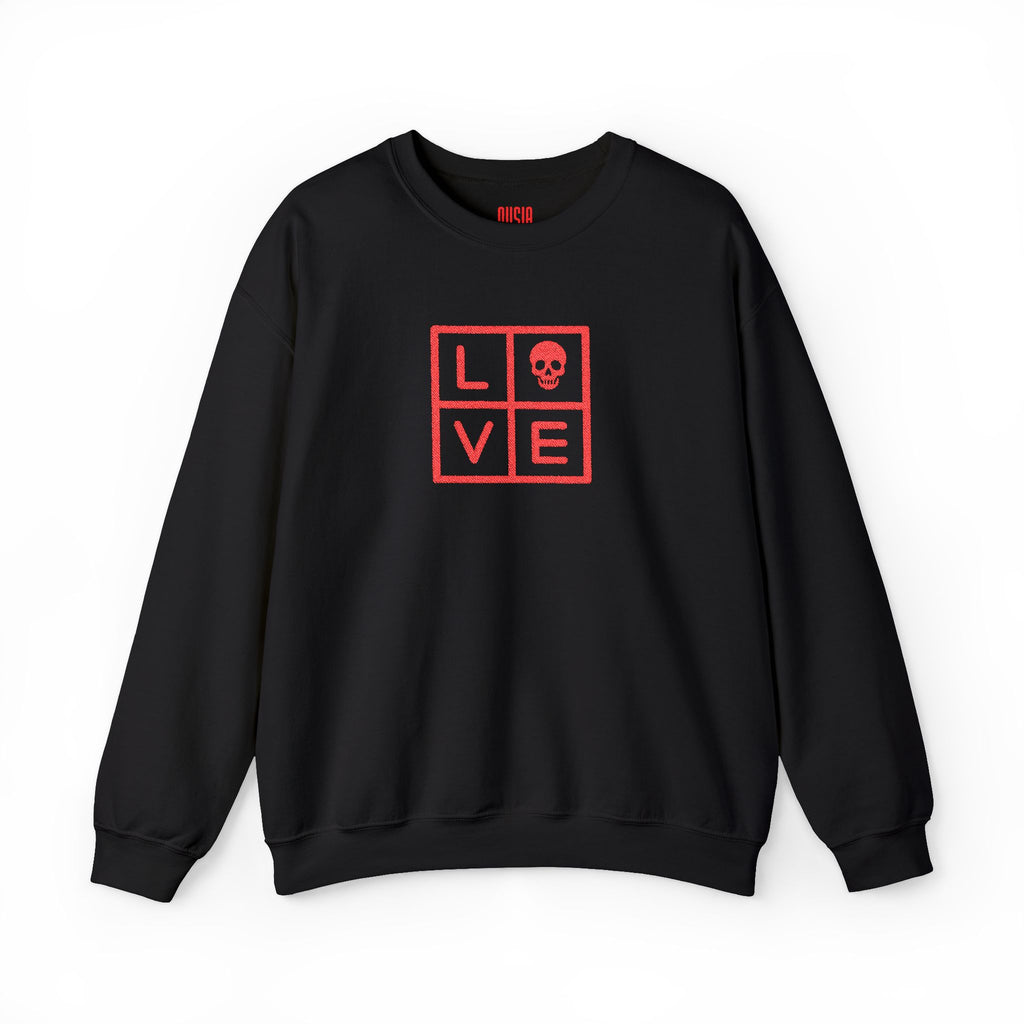 Embroidered Love Skull Sweatshirt