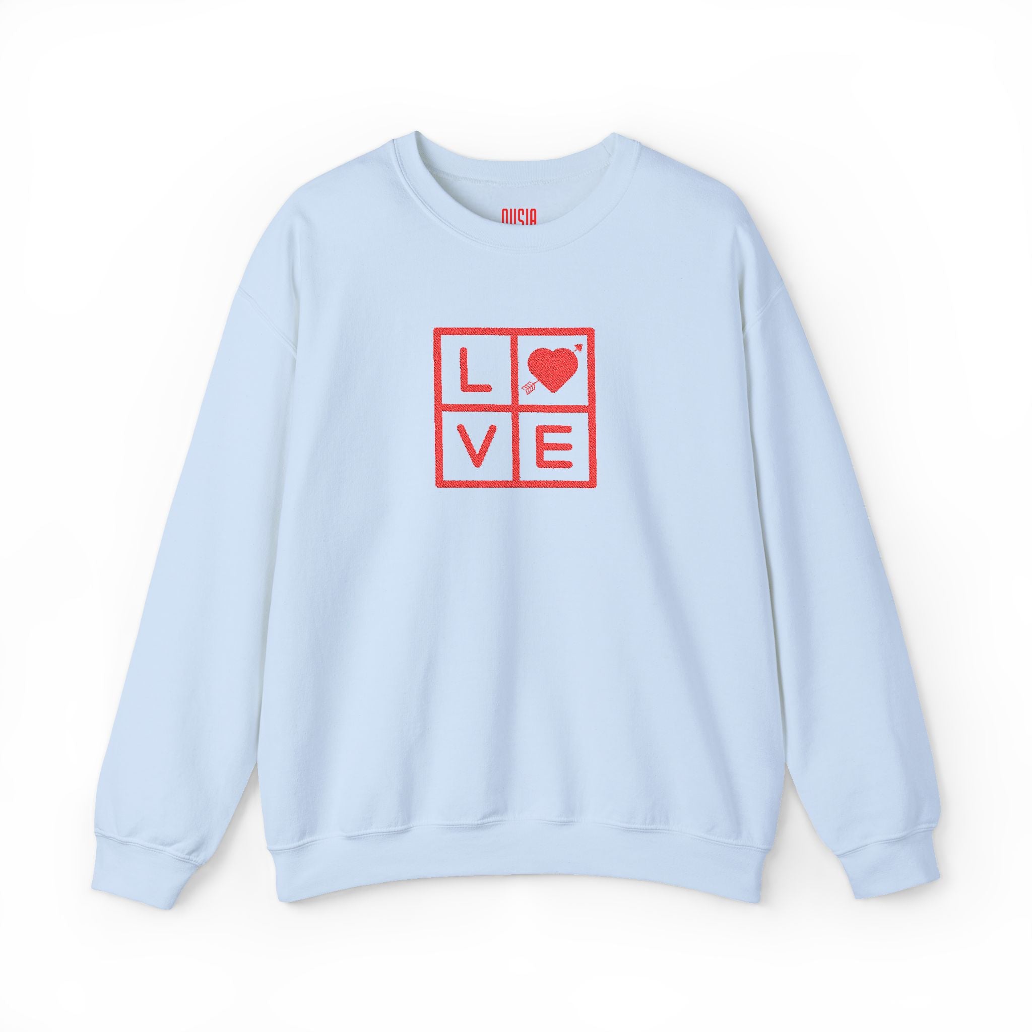 Embroidered LOVE Grid Sweatshirt