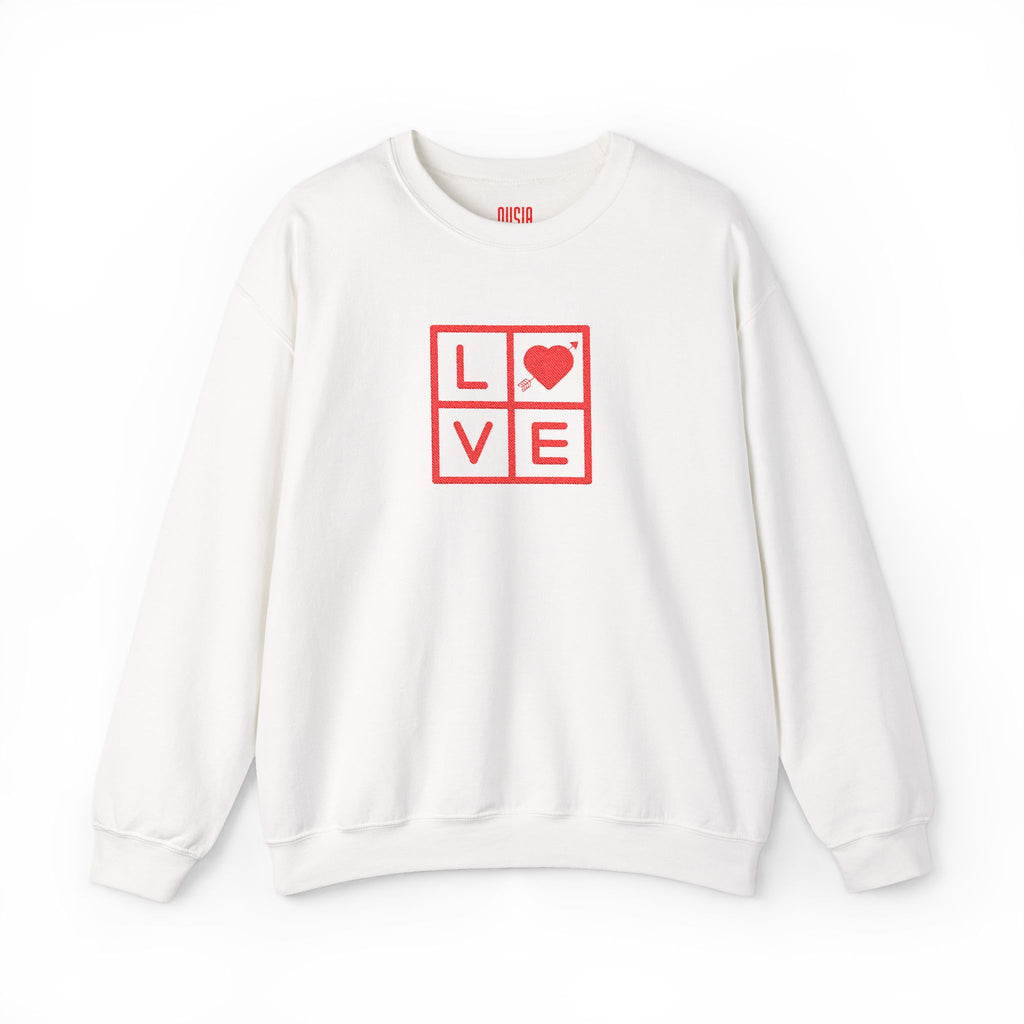 Embroidered LOVE Grid Sweatshirt