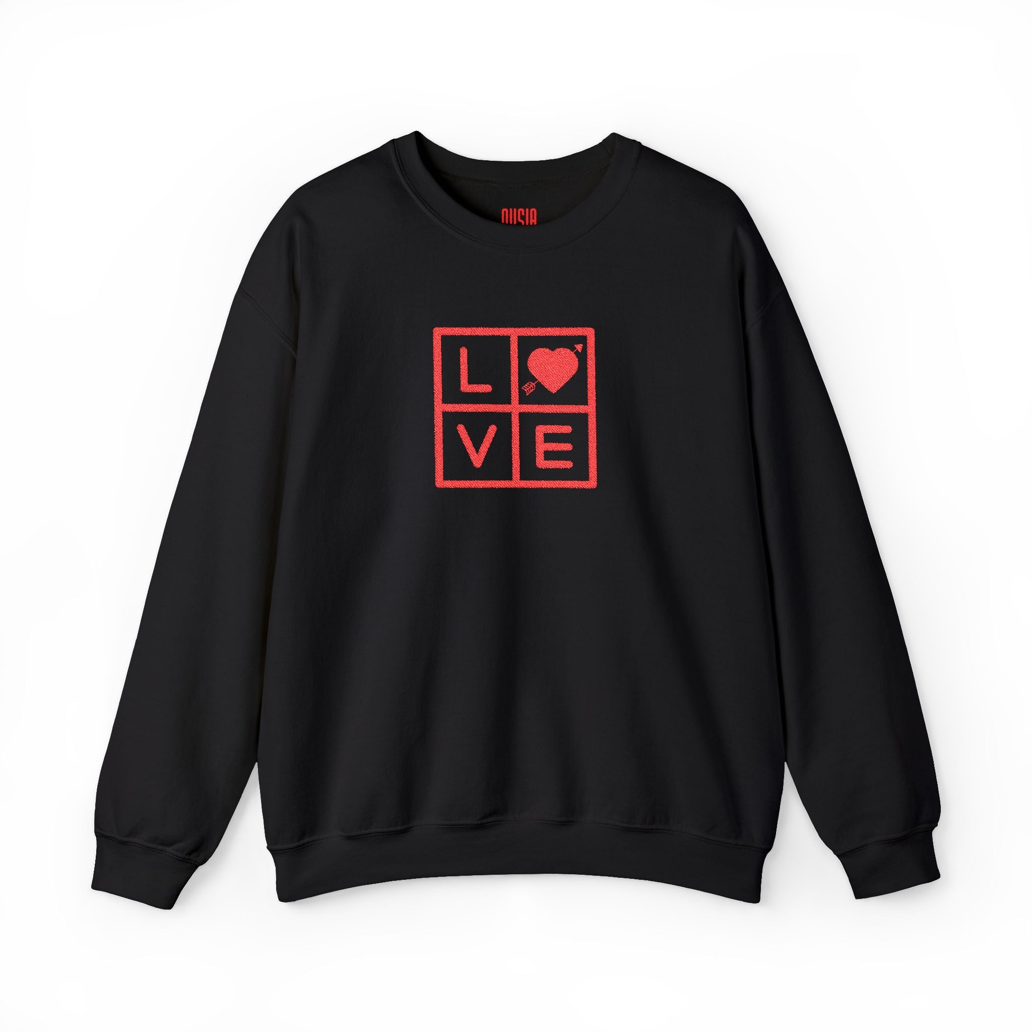 Embroidered LOVE Grid Sweatshirt